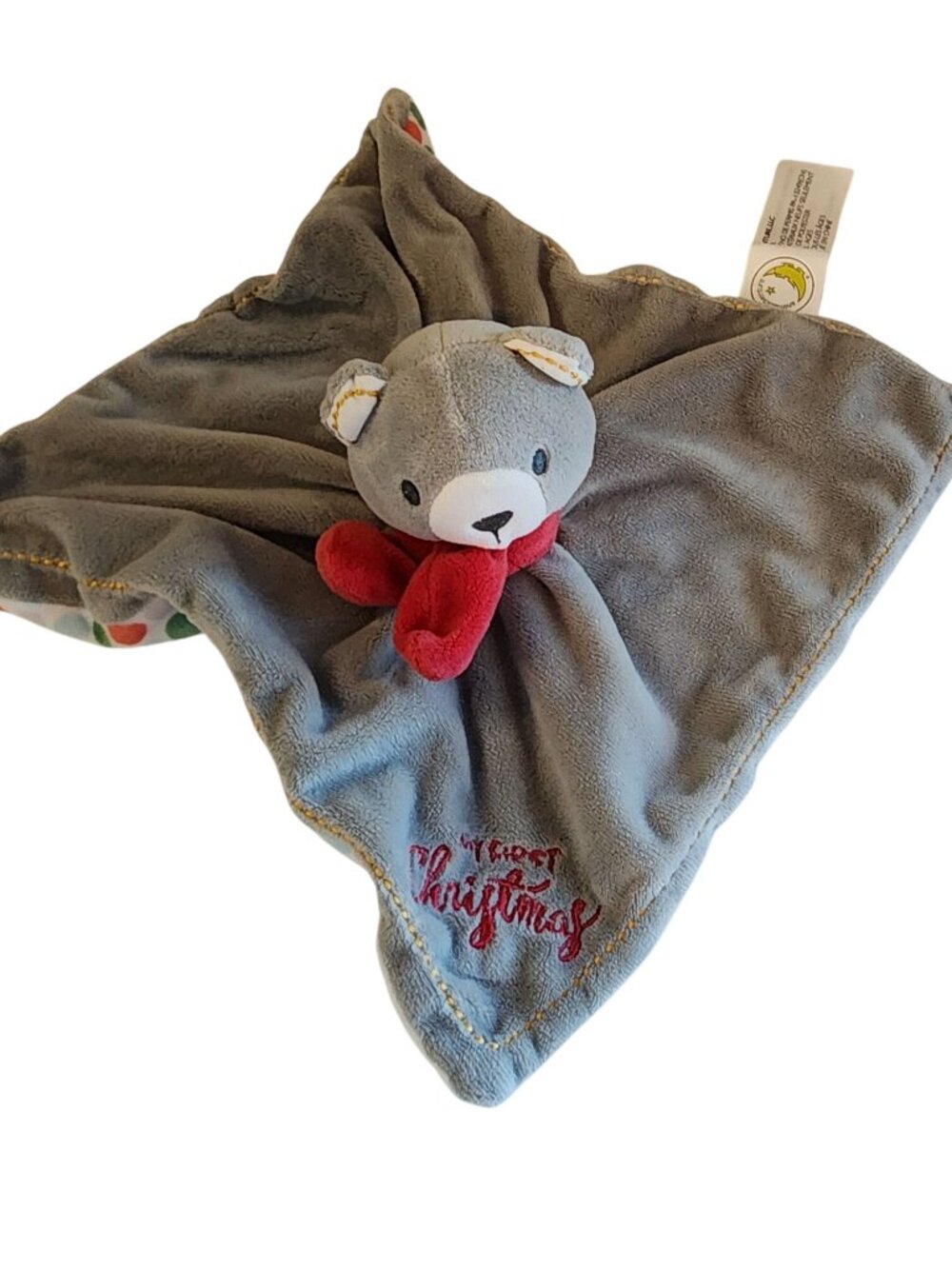 Animal Adventure Gray Bear My First Christmas Lovey security blanket